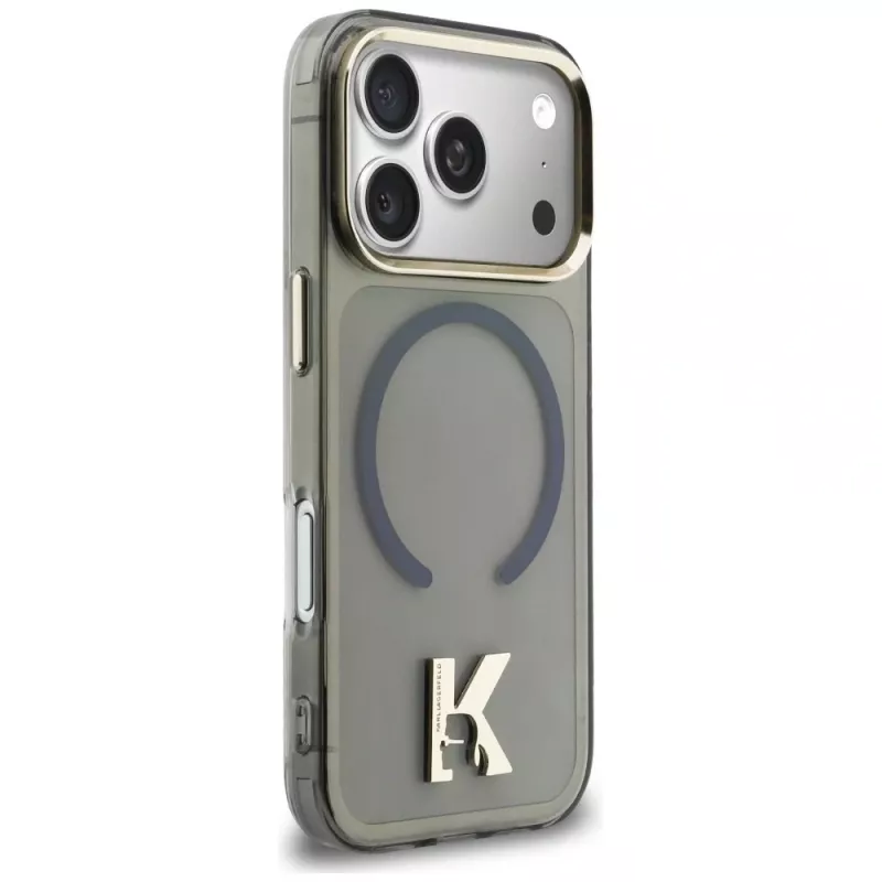 KARL LAGERFELD IML K Head Logo -MagSafe-kuori iPhonelle 17 Pro, musta