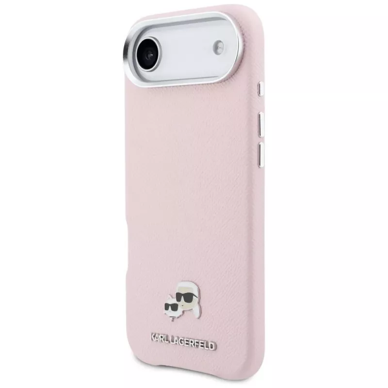 KARL LAGERFELD Karl & Choupette Head Pins Saffiano -MagSafe-kuori Apple iPhone Airille, pinkki