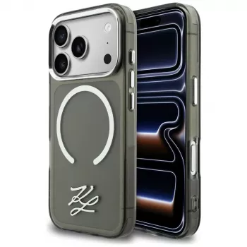 KARL LAGERFELD IML KL Script Logo -MagSafe-kuori Apple iPhonelle 17 Pro, musta