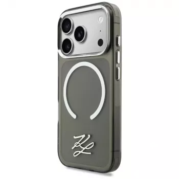 KARL LAGERFELD IML KL Script Logo -MagSafe-kuori Apple iPhonelle 17 Pro, musta