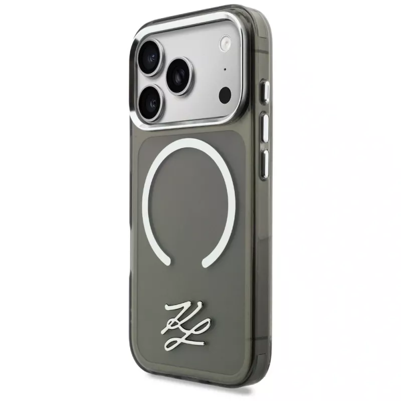 KARL LAGERFELD IML KL Script Logo -MagSafe-kuori Apple iPhonelle 17 Pro Max, musta