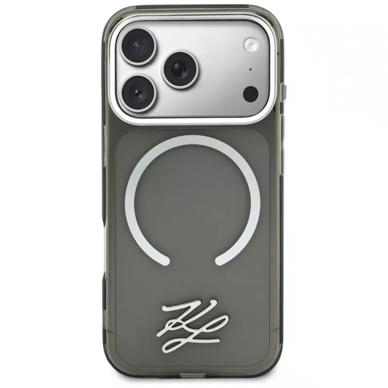 KARL LAGERFELD IML KL Script Logo -MagSafe-kuori Apple iPhonelle 17 Pro Max, musta