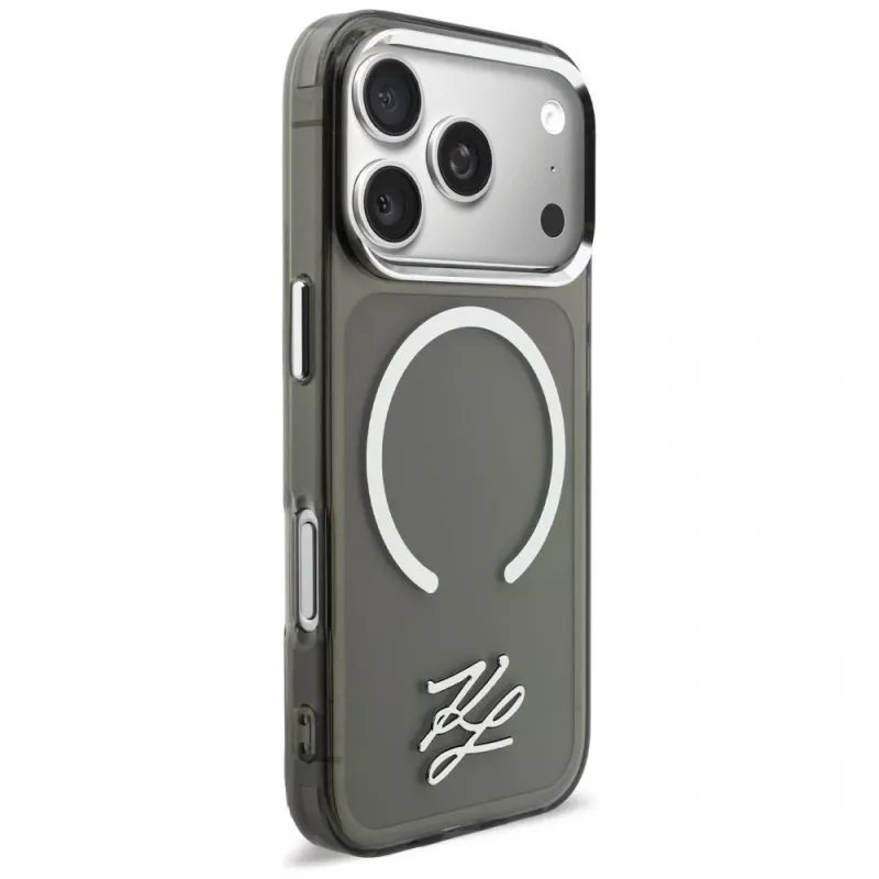 KARL LAGERFELD IML KL Script Logo -MagSafe-kuori Apple iPhonelle 17 Pro Max, musta