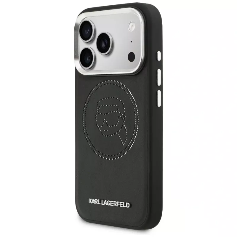KARL LAGERFELD K Head Point Logo -MagSafe-kuori Apple iPhonelle 17 Pro, musta