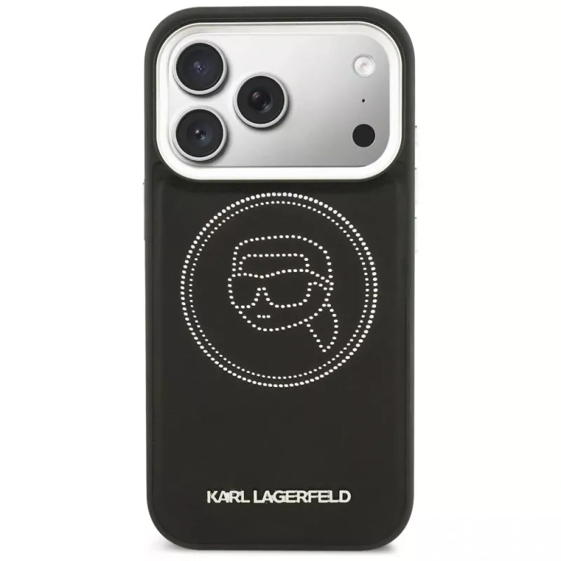 KARL LAGERFELD K Head Point Logo -MagSafe-kuori Apple iPhonelle 17 Pro, musta