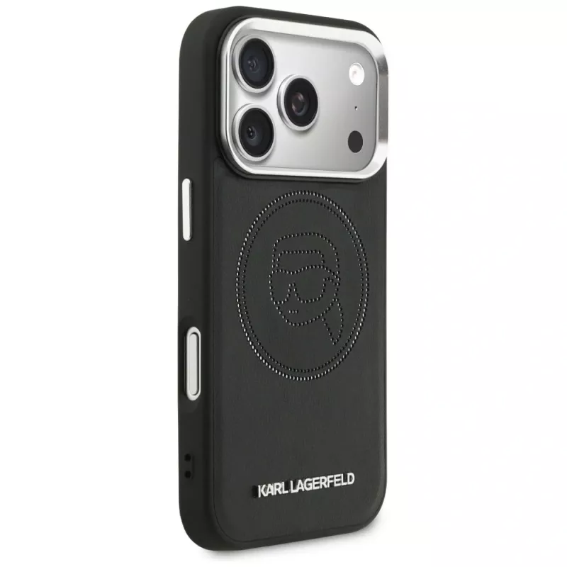 KARL LAGERFELD K Head Point Logo -MagSafe-kuori Apple iPhonelle 17 Pro, musta