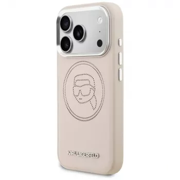 Karl Lagerfeld K Head Point Logo -MagSafe-kuori Apple iPhonelle 17 Pro, pinkki