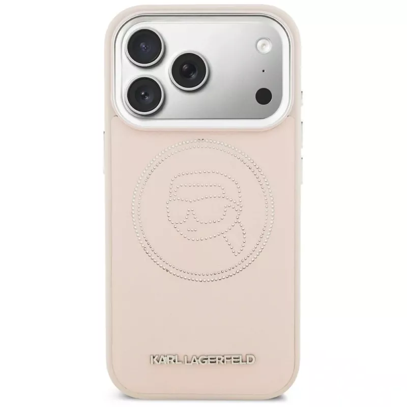 Karl Lagerfeld K Head Point Logo -MagSafe-kuori Apple iPhonelle 17 Pro, pinkki