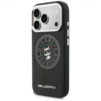 Karl Lagerfeld Point & ChoupetteSketch MagSafe -kotelo iPhone 17 Prolle, musta