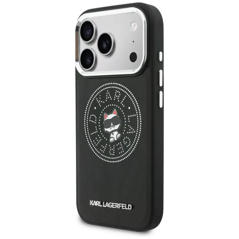 KARL LAGERFELD Point & Choupette Sketch MagSafe Case iPhone 17 Pro Maxille, musta