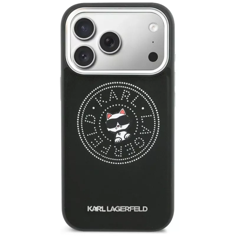 KARL LAGERFELD Point & Choupette Sketch MagSafe Case iPhone 17 Pro Maxille, musta