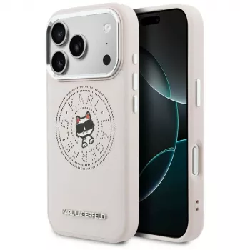 Karl Lagerfeld Point & Choupette Sketch MagSafe Case iPhone 17 Pro Maxille, pinkki
