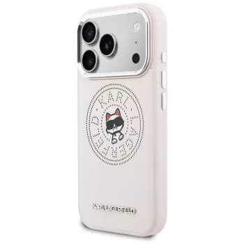Karl Lagerfeld Point & Choupette Sketch MagSafe Case iPhone 17 Pro Maxille, pinkki
