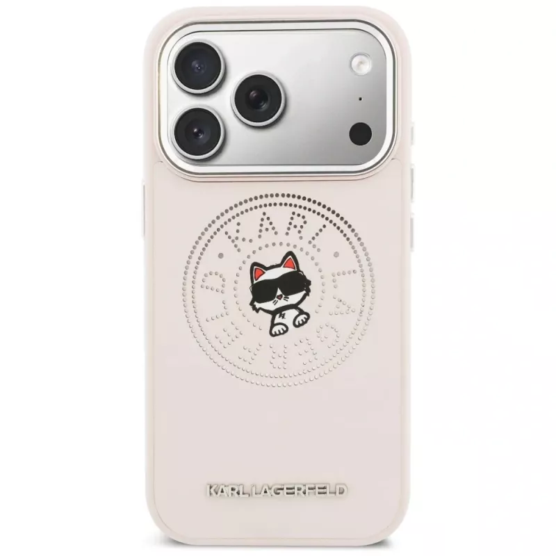 Karl Lagerfeld Point & Choupette Sketch MagSafe Case iPhone 17 Pro Maxille, pinkki