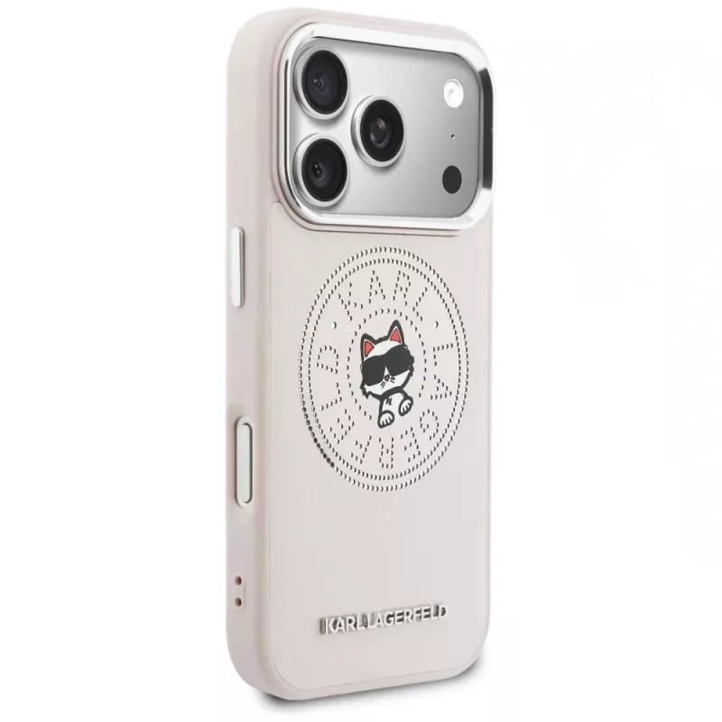 Karl Lagerfeld Point & Choupette Sketch MagSafe Case iPhone 17 Pro Maxille, pinkki