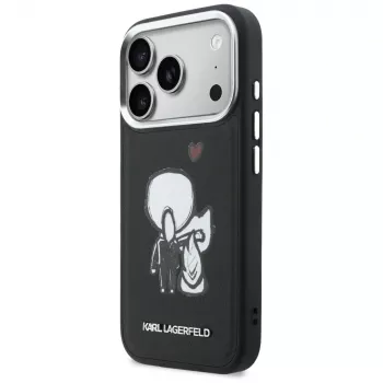 KARL LAGERFELD Karl & Choupette Back Logo MagSafe -kotelo iPhone 17 Prolle, musta