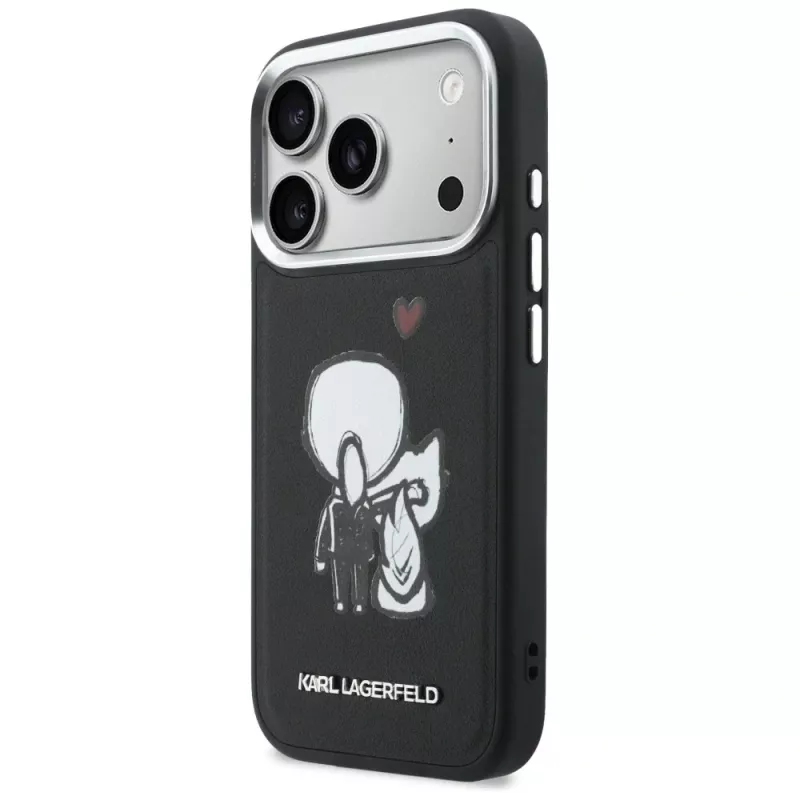 KARL LAGERFELD Karl & Choupette Back Logo MagSafe -kotelo iPhone 17 Prolle, musta