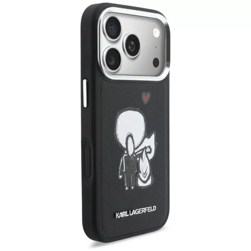 KARL LAGERFELD Karl & Choupette Back Logo MagSafe -kotelo iPhone 17 Prolle, musta