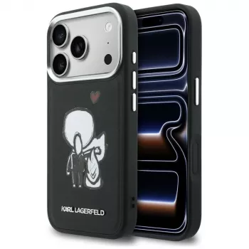 KARL LAGERFELD Karl & Choupette Back Logo MagSafe Case iPhone 17 Pro Maxille, musta
