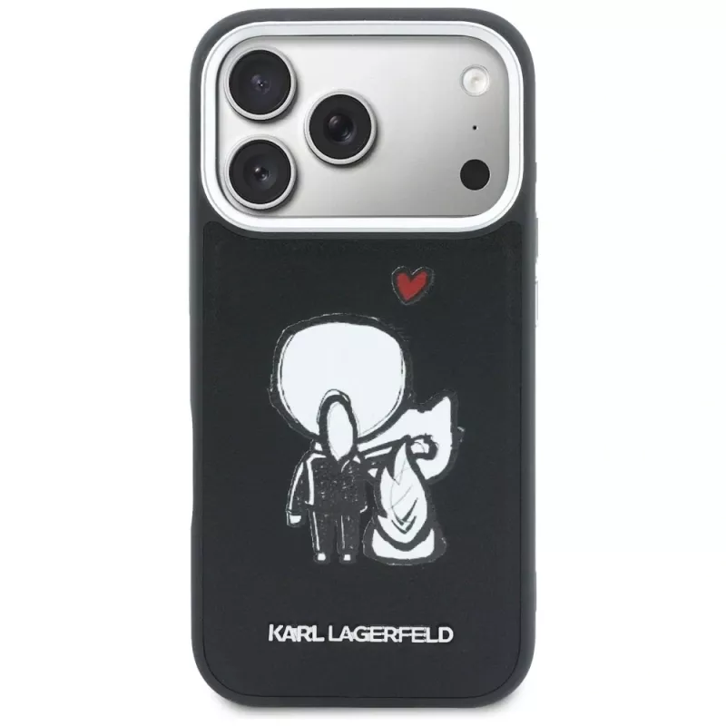KARL LAGERFELD Karl & Choupette Back Logo MagSafe Case iPhone 17 Pro Maxille, musta