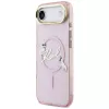 KARL LAGERFELD IML Choupettes KarlScript Logo MagSafe Case iPhone Airille, pinkki