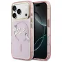 Karl Lagerfeld IML Choupettes KarlScript Logo MagSafe -kotelo Apple iPhone 17 Prolle, pinkki