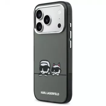 KARL LAGERFELD IML Karl & Choupette Peekaboo Logo MagSafe -kotelo Apple iPhone 17 Prolle, musta
