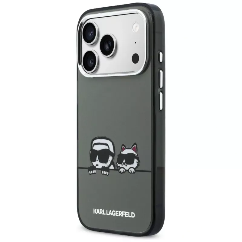 KARL LAGERFELD IML Karl & Choupette Peekaboo Logo MagSafe Case iPhone 17 Pro Maxille, musta