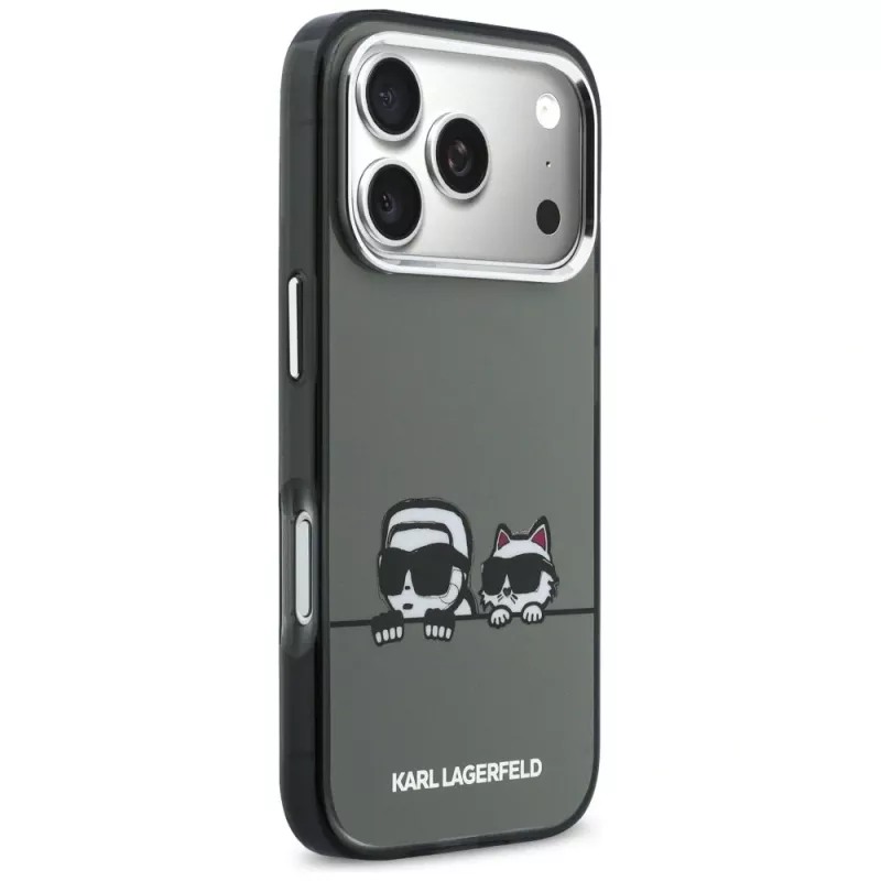KARL LAGERFELD IML Karl & Choupette Peekaboo Logo MagSafe Case iPhone 17 Pro Maxille, musta
