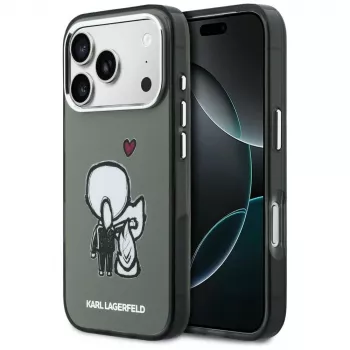 KARL LAGERFELD Karl & Choupette Back MagSafe Case iPhone 17 Pro Maxille, musta
