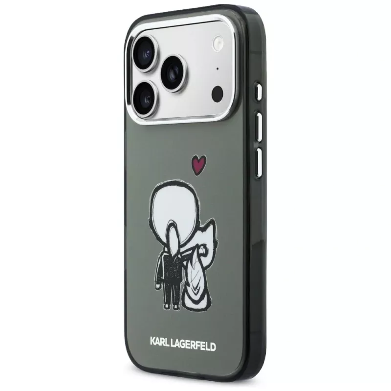 KARL LAGERFELD Karl & Choupette Back MagSafe Case iPhone 17 Pro Maxille, musta