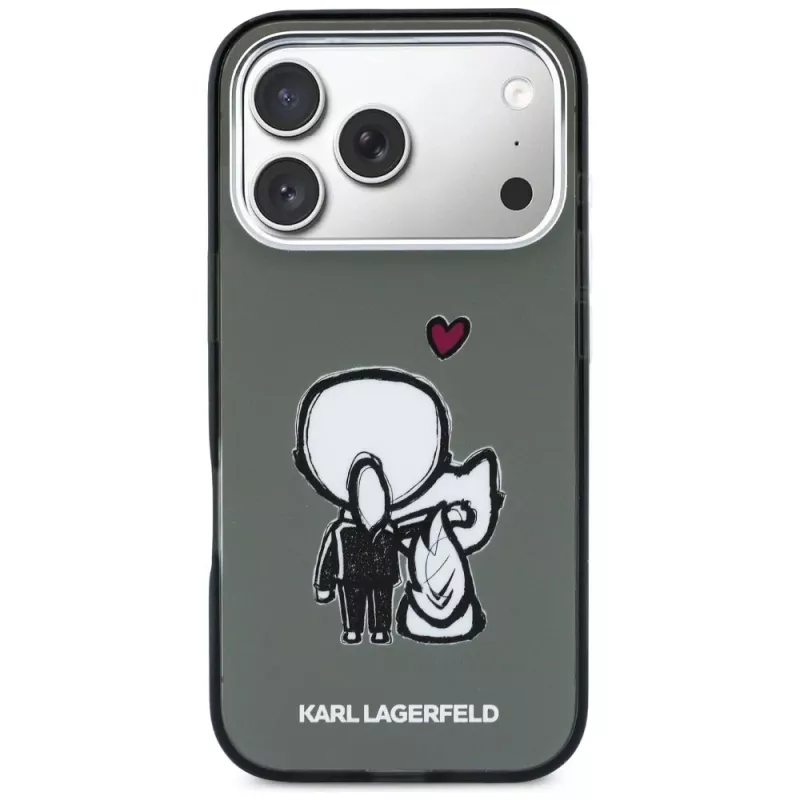 KARL LAGERFELD Karl & Choupette Back MagSafe Case iPhone 17 Pro Maxille, musta