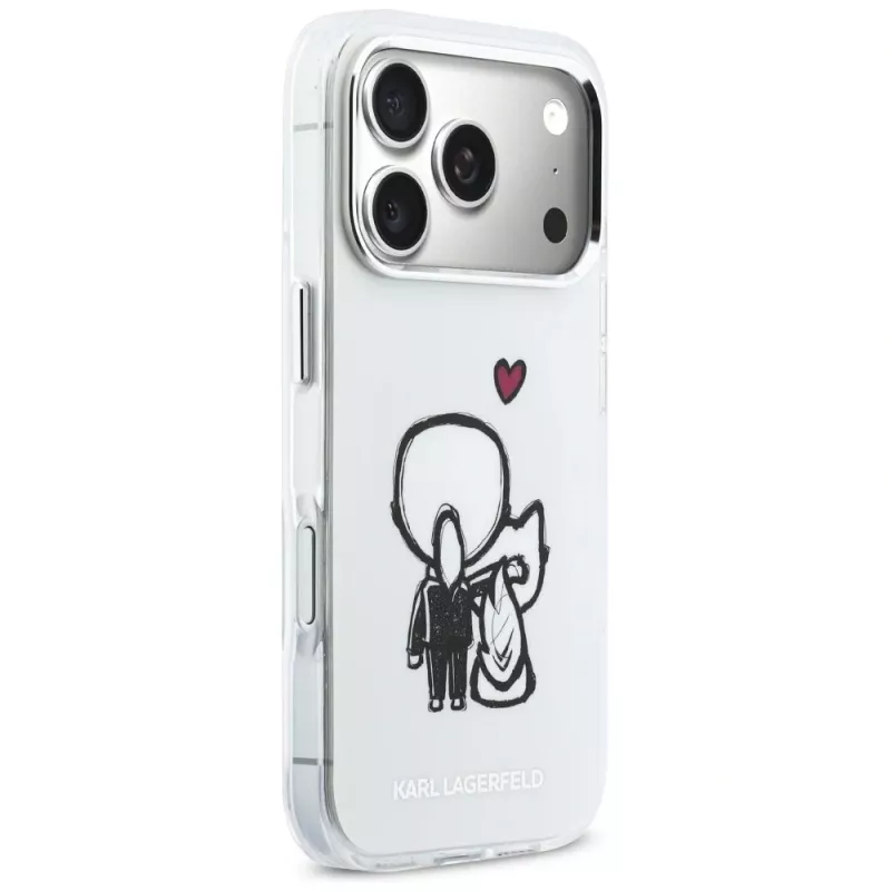 Karl Lagerfeld Karl & Choupette Back MagSafe -kuori iPhone 17 Pro, läpinäkyvä