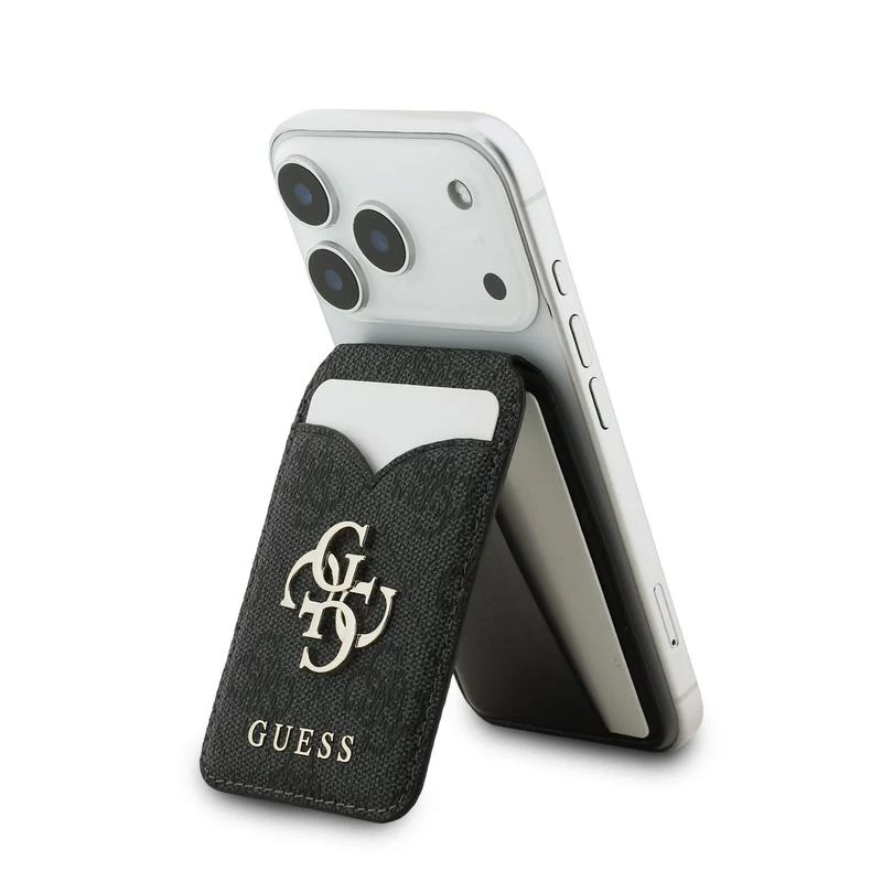 Guess 4G Stand & Mirror MagSafe -lompakko peilillä, musta
