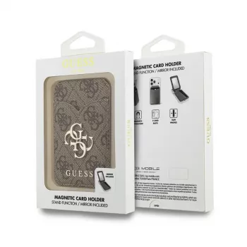 Guess 4G Stand & Mirror MagSafe -lompakko peilillä, ruskea