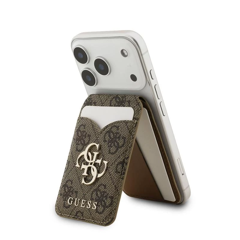 Guess 4G Stand & Mirror MagSafe -lompakko peilillä, ruskea