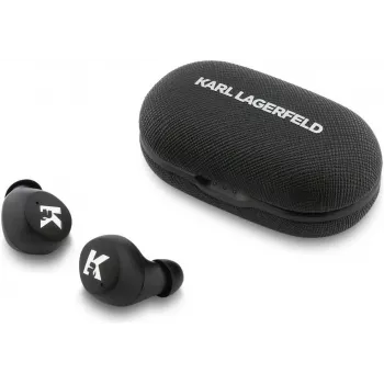 Karl Lagerfeld Saffiano Logo ENC TWS -nappikuulokkeet, musta