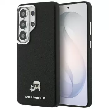 Karl Lagerfeld Saffiano KC Metal Logo MagSafe Case Samsung Galaxy S26 Ultralle, musta