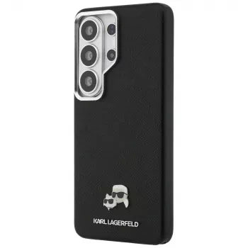 Karl Lagerfeld Saffiano KC Metal Logo MagSafe Case Samsung Galaxy S26 Ultralle, musta