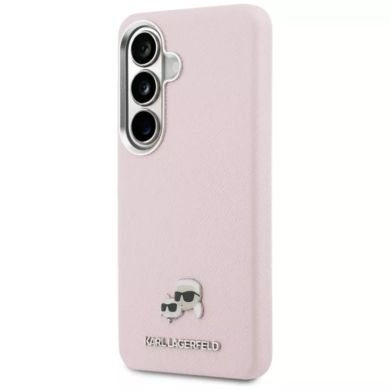 Karl Lagerfeld Saffiano KC Metal Logo MagSafe Case Samsung Galaxy S26:lle, pinkki