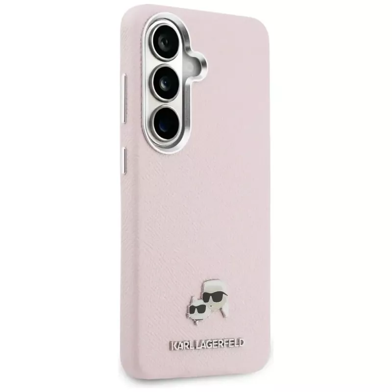 Karl Lagerfeld Saffiano KC Metal Logo MagSafe Case Samsung Galaxy S26+:lle, pinkki