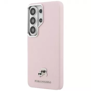 KARL LAGERFELD Saffiano KC Metal Logo MagSafe Case Samsung Galaxy S26 Ultralle, pinkki