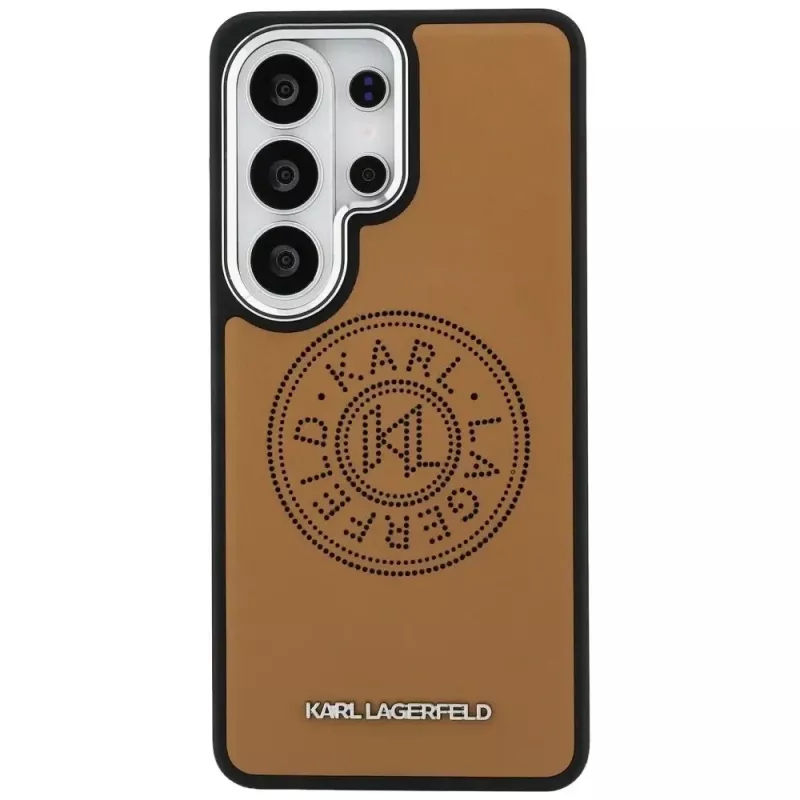 KARL LAGERFELD Perforated KLMagSafe -suojakotelo Samsung Galaxy S26 Ultralle - ruskea