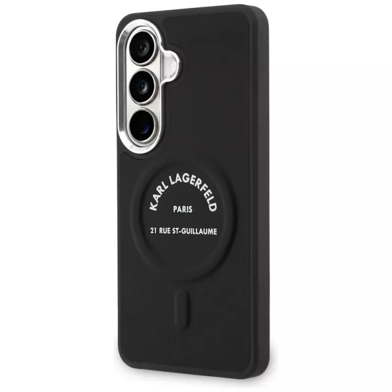 Karl Lagerfeld Embossed Ring RSG Logo MagSafe -suojakotelo Samsung Galaxy S26+:lle, musta