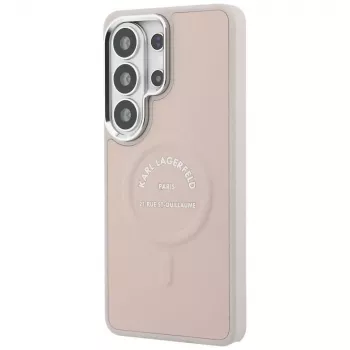 Karl Lagerfeld Embossed Ring RSG Logo MagSafe -suojakotelo Samsung Galaxy S26 Ultralle - pinkki