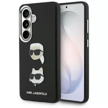 KARL LAGERFELD Saffiano DoubleHeads Metal -suojakotelo Samsung Galaxy S26:lle, musta