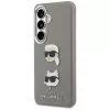 Karl Lagerfeld Saffiano DoubleHeads Metal -suojakotelo Samsung Galaxy S26:lle, hopea
