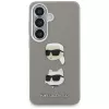 Karl Lagerfeld Saffiano DoubleHeads Metal -suojakotelo Samsung Galaxy S26:lle, hopea