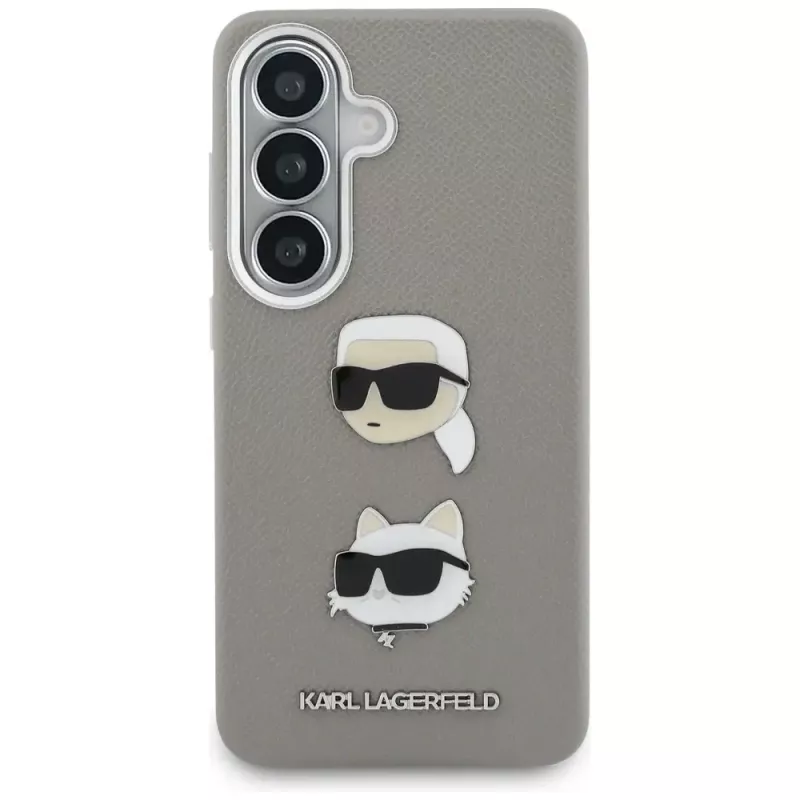 Karl Lagerfeld Saffiano DoubleHeads Metal -suojakotelo Samsung Galaxy S26:lle, hopea