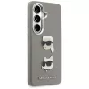 Karl Lagerfeld Saffiano DoubleHeads Metal -suojakotelo Samsung Galaxy S26:lle, hopea